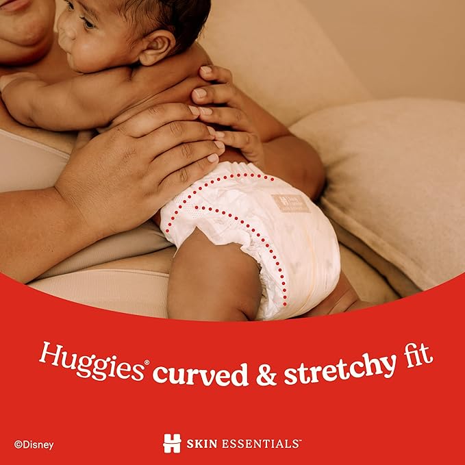 Huggies Size 4 Diapers, Skin Essentials Baby Diapers, Size 4 (22-37 lbs), 52 Count