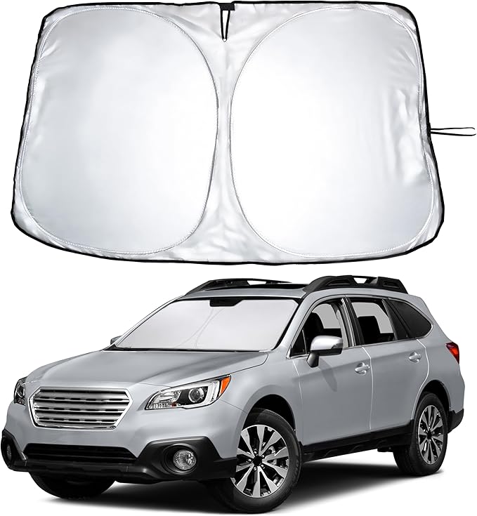 EcoNour Windshield Sun Shade Compatible for Subaru Outback 2015–2019 | Custom Fit Wagon Front Window Sunshade | Foldable Heat & UV Reflective Sun Visor