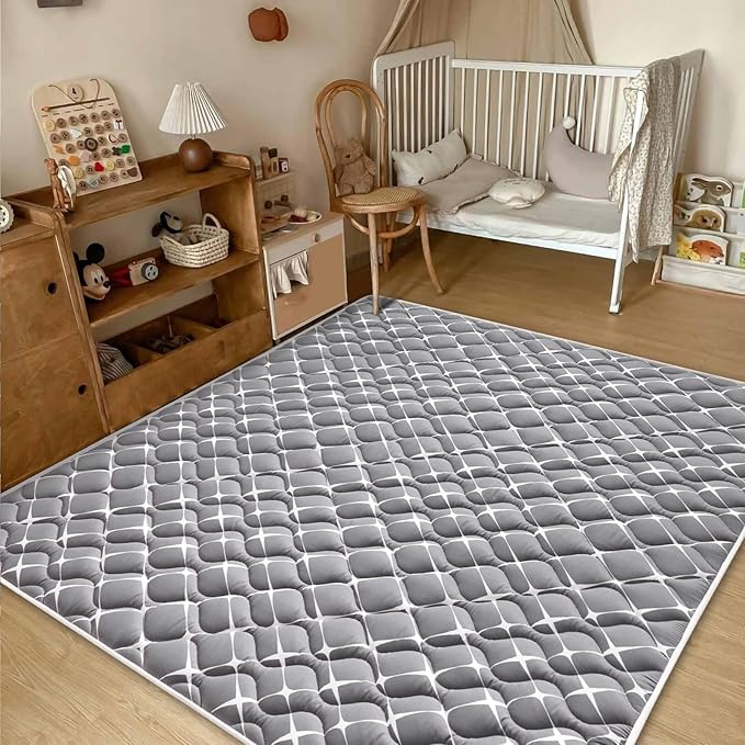 Baby Play Mat - 71" X 59",Premium Thicker Foam One-Piece Machine Washable, Extra Large Anti-Slip Soft Cushioning Foam Playmats for Babies and Toddlers, Foldable Baby Crawling Mat for Playpen