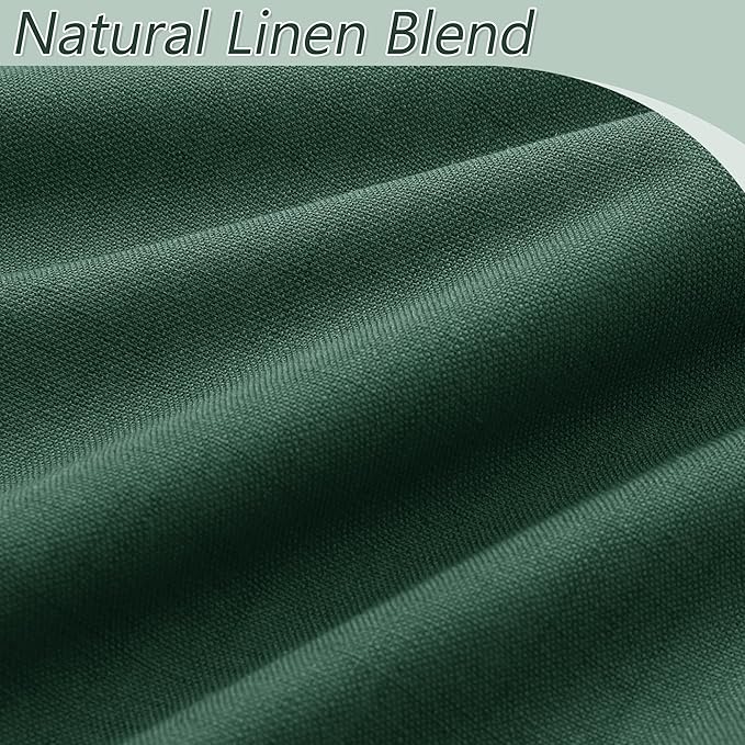 Guken 100% Blackout Curtains 90 Inch Length 2 Panels Set for Christmas Decor Living Room Back Tab Thermal Insulated Black Out Linen Drapes Room Darkening Window Curtains 52 Inches Width