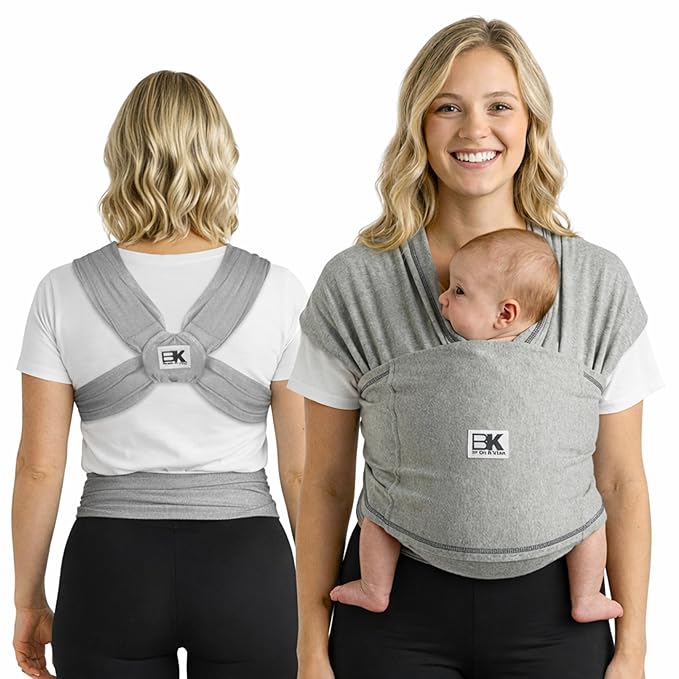 Original Baby K'tan Baby Carrier: #1 Easy Pre-Wrapped, Soft, Slip-On, No Rings, No Buckles | 5 in 1 Baby Sling for Hands-Free Comfort | Heather Grey | Medium