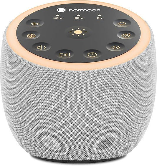 Hotmoon Sound Machine for Sleep, Cocoon 2 White Noise Sound Machine with 40 Non-Looping Sounds, Dual-Speaker & Timer, 8 Night Light, Pink Brown Green Noise for Sleeping Adults, Office Privacy, Plug-in