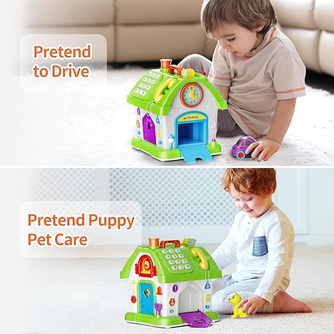 Montessori Toy for 1 Year Old Girl Boy Gifts, Musical Baby Toy 9-12-18 Month, Bilingual Educational Toddler Toy Age 1-2, First Birthday Gift for 1 Year Old Girl Boy (Green)