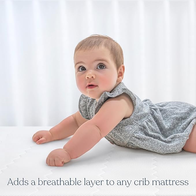 HALO Breathable Crib Mattress Cover – Quilted Mesh, Waterproof, Universal Fit for Standard Crib & Toddler Beds, Easy to Change, Machine Washable