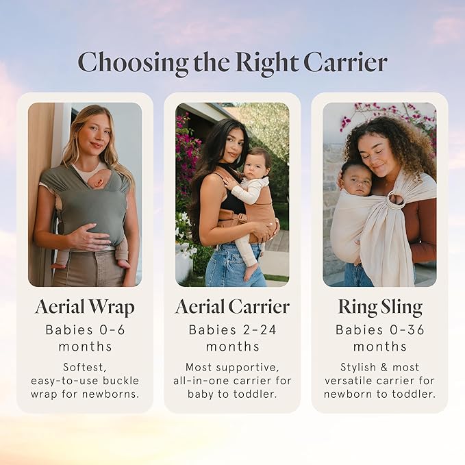 WildBird - Aerial Buckle Carrier - 2-24 Months - Large (L-4XL) Desert Lark - Front or Back Carry - Cross Straps, Lumbar Support, Headrest - Hip Healthy - Baby Carrier - Baby Essentials - New Mom Gifts