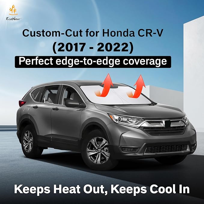 Econour Windshield Sunshade for Honda CR-V 2017-2020 2021 2022, Sun Visor for Front Windshield & Window Sun Shade Cover, UV Heat Blocker & Protector, Car Accessories