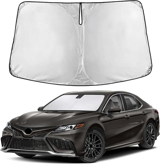 Econour Windshield Sunshade for Toyota Camry 2018-2022 2023 2024, Sun Visor for Front Windshield & Window Sun Shade Cover, UV Heat Blocker & Protector, Car Accessories