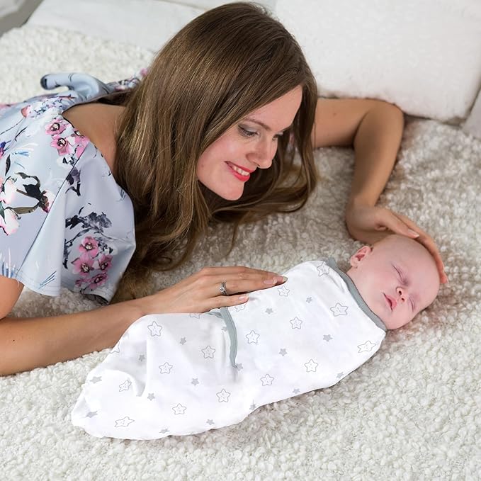 Mama Cheetah Baby Swaddle Sack, Organic Swaddle Blanket, Newborn Swaddling Sleep Sacks, Adjustable Easy Swaddles for Boy Girl 0-3 Month, Baby Essentials, Nursery Swaddling, 3-Pack