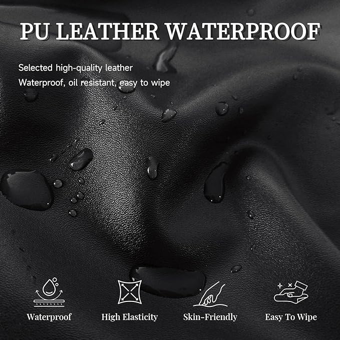 XIAROGEE Leather Massage Table Cover Wipeable Covers for Massage Table Waterproof Vinyl Replacement Bed Cover Protector for Lash/Spa (Black, 1)