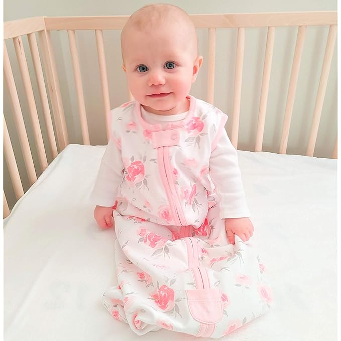 Mama Cheetah Baby Sleep Sack 0.5 TOG, Organic Cotton Baby Wearable Blanket with Two-Way Zipper, Swaddle Transition Baby Sleeping Bag for Newborn Infant Toddler Boy Girl, 0-6 Months