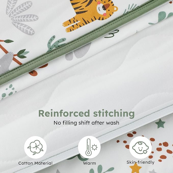 FIEMOL Baby Sleep Sack 6-12 Months, 2.5 TOG Cotton Winter Baby Wearable Blanket with 2-Way Zipper, Warm Soft Sleeping Bag for Newborn Infant Boy Girl, Medium Giraffe