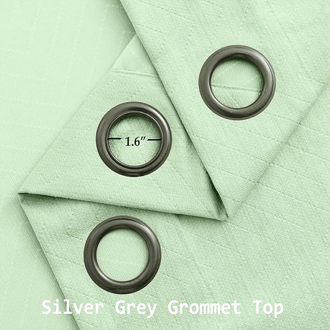 Treatmentex Green Curtains for Living Room 96" Long Geometric Window Drapes for Bedroom Light Green 2 Panel Drapes Grommet Top