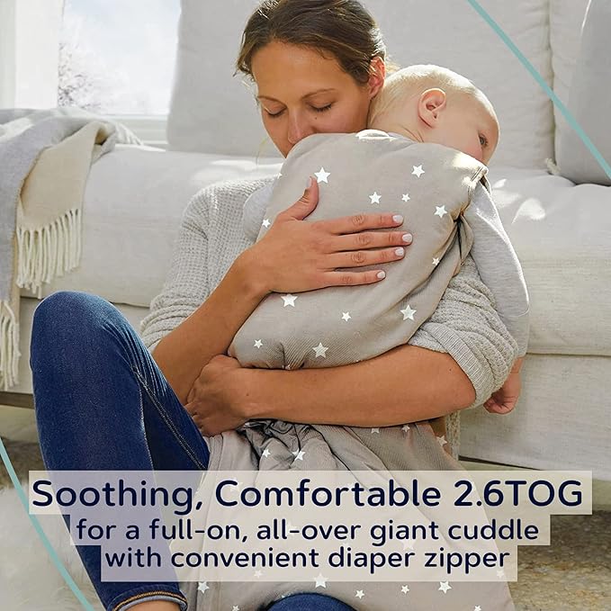 GUNAMUNA Sleep Sacks for Babies Toddlers and Newborns, Easy Changing Diaper Zipper, Cozy, 2.5 TOG