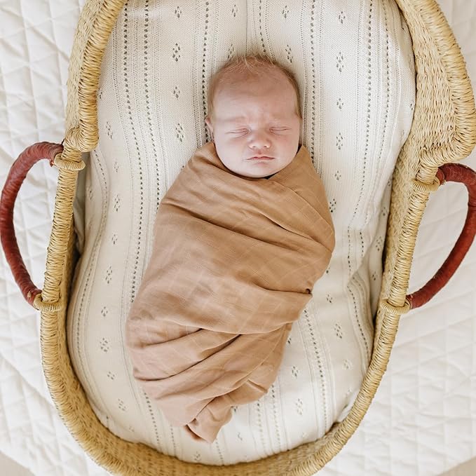 Featherhead™ 100% Cotton Muslin Swaddle Blankets for Baby Girl - Large 47”x 47” - Pre-Washed, Soft, & Breathable - Newborn Essential & Perfect Baby Registry Gift (4 Pack - Pink Solids)
