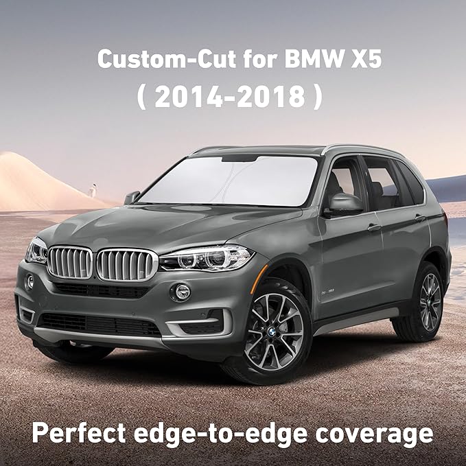 Econour Windshield Sunshade for BMW X5 2014-2016 2017 2018, Sun Visor for Front Windshield & Window Sun Shade Cover, UV Heat Blocker & Protector, Car Accessories