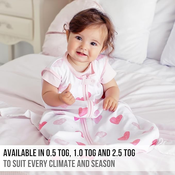 Baby Sleep Sack 1.0 TOG, Organic Cotton Baby Wearable Blanket with Two-Way Zipper, Swaddle Transition Baby Sleeping Bag, All-Season Sleep Sack for Newborn Infant Toddler Boy Girl, 2-Pack, XXL