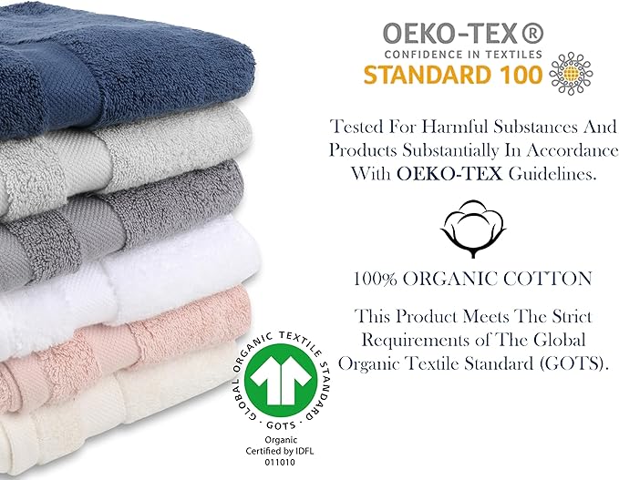 Delara Organic Cotton Luxuriously Plush Bath Sheet | GOTS & Oeko-TEX Certified | Premium Hotel Quality Towels | Feather Touch Technology| 650 GSM Long Staple|Soft, Quick Dry & Ultra-Absorbent 36"x70"