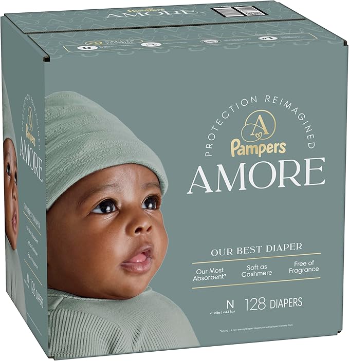Pampers Amore, Size 0 (up to 10 lbs), 128 Count, Our Best Diaper