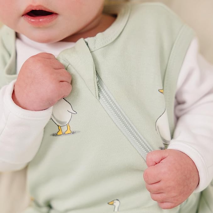 Ecolino Organic Cotton Baby Sleep Sack - 2-Way Zipper Baby Wearable Blanket - Infant Sleeping Bag Sack - 6-18 Months - Goose