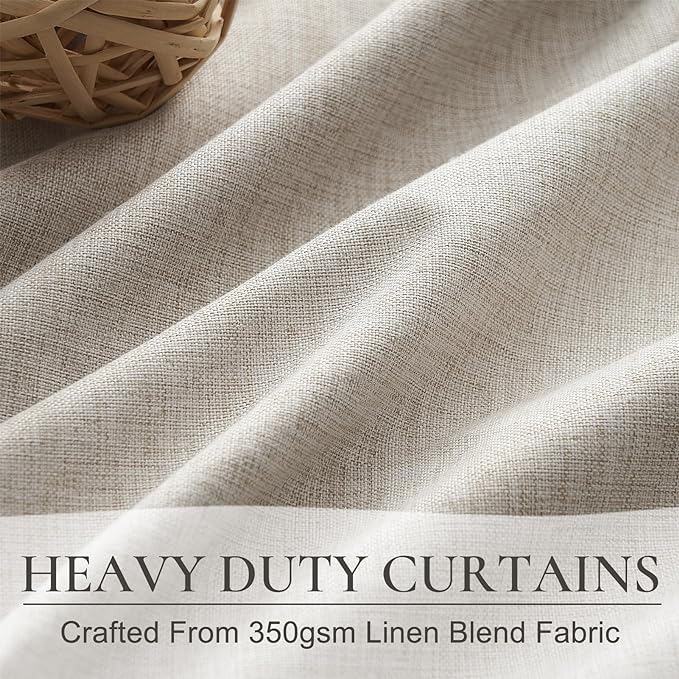 Short Black Out Curtains 48 Inch Long for Bedroom 48 Inch Length Window Treatments, Blackout Linen Boho Pinch Pleated Kitchen Thermal Drapes for Summer Heat Living/Bathroom (40"x48"2 Panels)