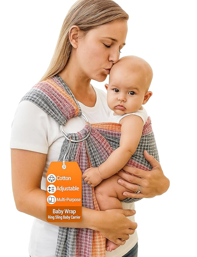 Hip Baby Wrap - Baby Carrier for Infants & Toddlers - Cotton Sling for Nursing, Baby Shower Gifts - Comfortable for Babies 8-35 lbs - Valentine Gifts for Her for Valentines Day - Rainbow Honeycomb