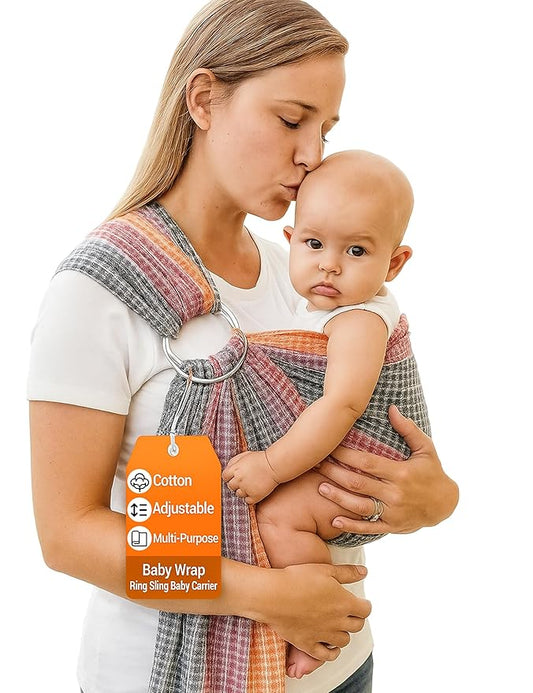 Hip Baby Wrap - Baby Carrier for Infants & Toddlers - Cotton Sling for Nursing, Baby Shower Gifts - Comfortable for Babies 8-35 lbs - Valentine Gifts for Her for Valentines Day - Rainbow Honeycomb