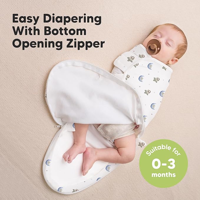 Baby Swaddle Sleep Sacks with Zipper - 3-Pack Swaddles for Newborns 0-3 Months, Infant, Baby Girls, Boys, Soft & Durable Newborn Sleep Sack, Easy Diaper Change Swaddling Blanket (Cosmo)