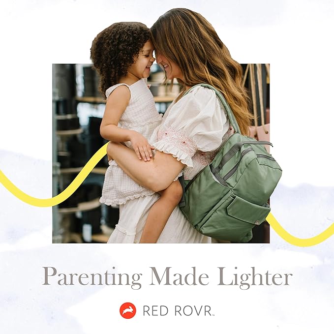 RED ROVR Roo Lightweight 1 LB Diaper Bag Backpack | 11 organizational pockets| Durable & Water-Resistant (Black)