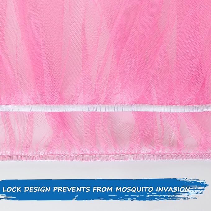 Mosquito Net for Stroller Baby Mosquito Net for Strollers, Playards, Pack N Plays and Portable Mini Crib, Baby Insect Netting, Pink