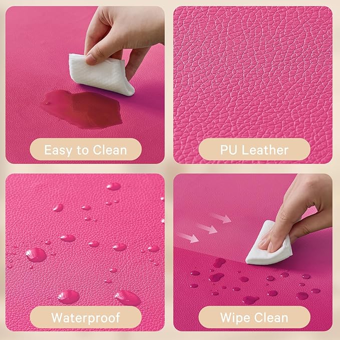 Waterproof Baby Play Mat for Floor 1.3" Thick Memory Foam 47 * 47 Cushion Playpen Playmat Tummy Time Nursery Rug Pad Mattress Create Soft & Safe Area for Infants,Toddler,Kids,Hot Pink
