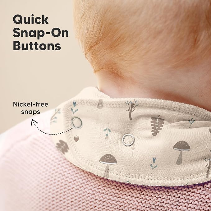KeaBabies 8-Pack Organic Baby Bandana Bibs for Girls - Super Absorbent Triangle Baby Bibs for Drooling and Teething Infant, 100% Cotton Extra Soft for Newborn, Infant 0-36 Months (Prairie)