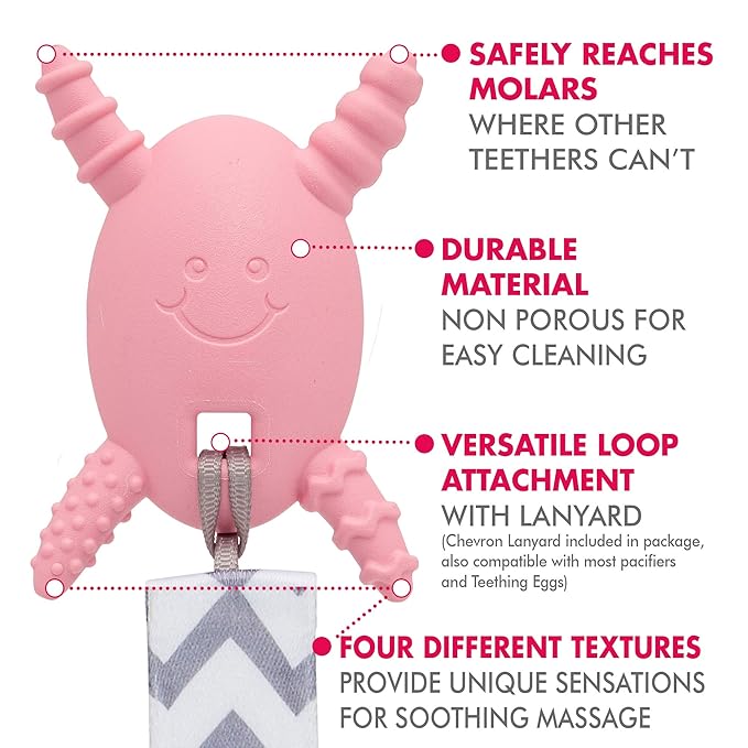 The Teething Egg Bundle - Baby Development Toys, Teether for 3, 4, 6, 12 Up to 18 Months Old Boy or Girl, Sensory Toys, A Baby Registry Must Have, Pink