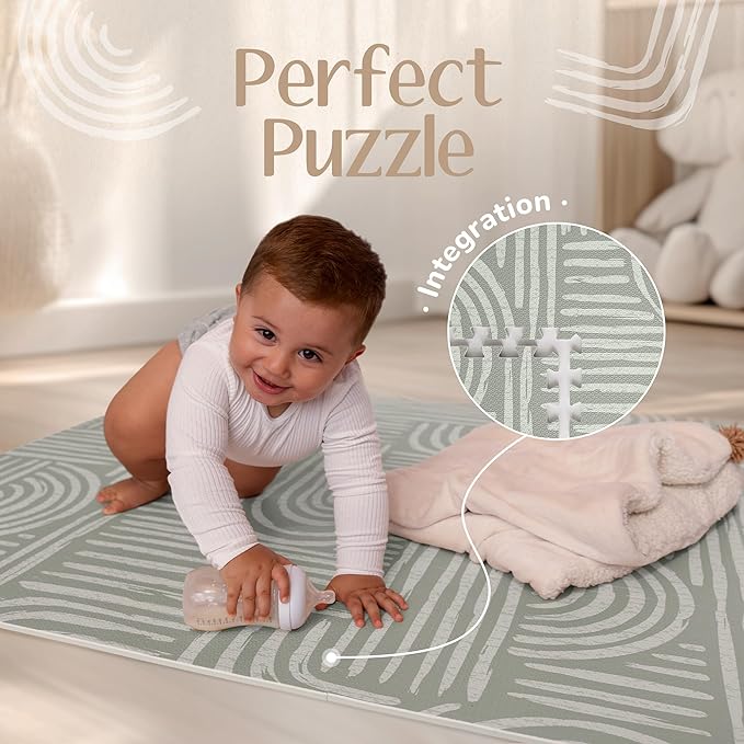 Baby Play Mat – Premium Foam Playmat for Babies & Toddlers, 67" x 48", Neutral Modern Look, Easy-Clean & Non-Toxic, Decor-Friendly Baby Floor Play Mat for Any Room – Co-Toddlery