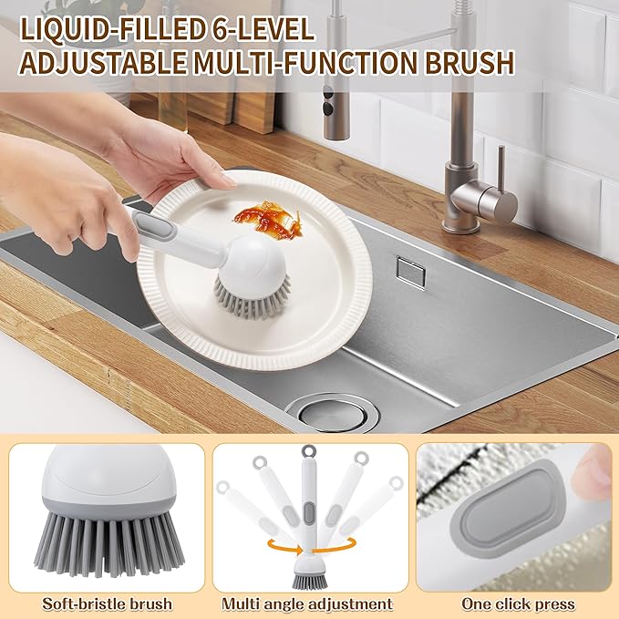 Peitushengjin10-Piece Bottle Brush Cleaning Set 1 Multi-Purpose Brush 6 Straw Cleaning Brushes 1 3-in-1 Brush 1 Detachable Cup Brush (Includes 1 Suction Cup Hook for Brush Storage)