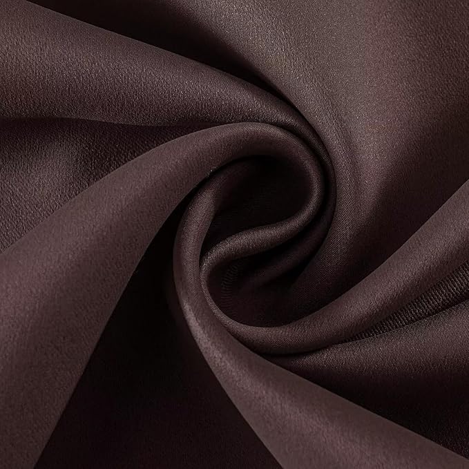 Joydeco Chocolate Custom Solid Single Blackout Curtain for Bedroom and Living Room, Grommet Thermal Insulated Room Darkening Curtain 1 Panel (Custom Size,Chocolate)