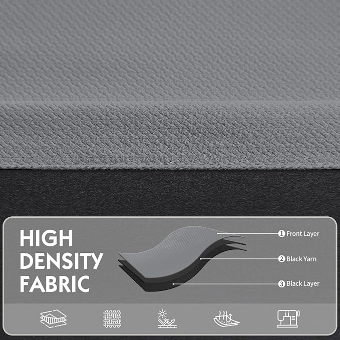 FMFUNCTEX 100% Dark Grey Blackout Curtains for Living Room, Curtains 96 Inches Long Weave Textured Thermal Insulated Curtains for Bedroom, Black Out Drapery Grommet Room Darkening 2 Panels