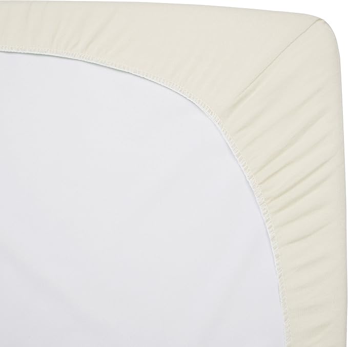 American Baby Company 15" x 33" Fitted Bassinet Sheet, 100% Natural Cotton Jersey Knit, Cream, Soft Breathable