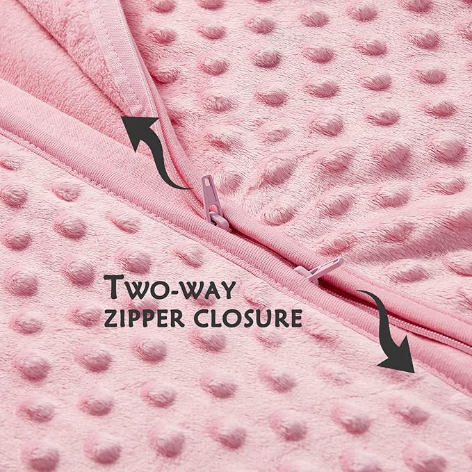 DaysU Baby Sleep Sack with Plush Dots 6-12 Months, 2.5 TOG Sleeveless Baby Wearable Blanket with 2-Way Zipper, Sleeping Bag for Infant Newborn, Pink