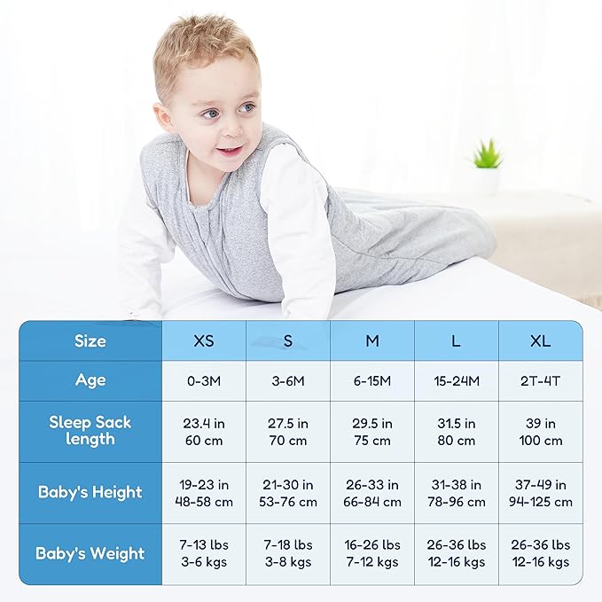 TotAha Toddler Sleep Sack 1.0 TOG for 15-24 Months, Soft Wearable Blanket Baby Sleeping Bag with 2-Way Safe Zippers,Fluffy Extra Large Sleeping Sacks, Grey