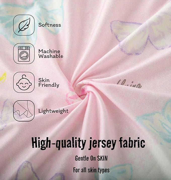 Jersey Butterfly Bassinet Sheets for Baby Girls,32 "x 16 "x 4", 2 Pack,Pink Cute Kawaii Standard Oval/Retangle Fitted Bassinet Sheets for Toddler,Super Soft Breathable