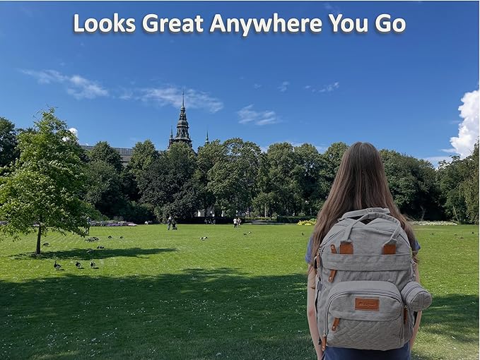 Baby Diaper Bag Backpack - Large Sturdy Bag for Boys & Girls, Changing Pad & Pacifier Case, Large Capacity, Insulated Pockets, Waterproof, Stroller Straps & Carry-on Straps, Unisex - Grey
