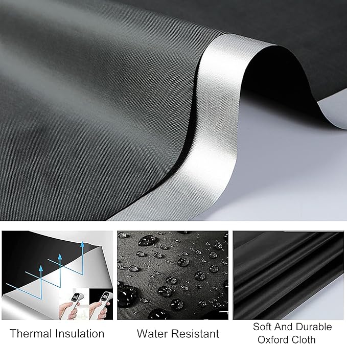 Magnetic Blackout Blind,100% Portable Blackout Curtain for Bedroom,No Drill Window Shades,DIY Cut Black Out Window Cover with Suction Cups and Magnetic Closure,2 Way to Put Up (118" x 57")