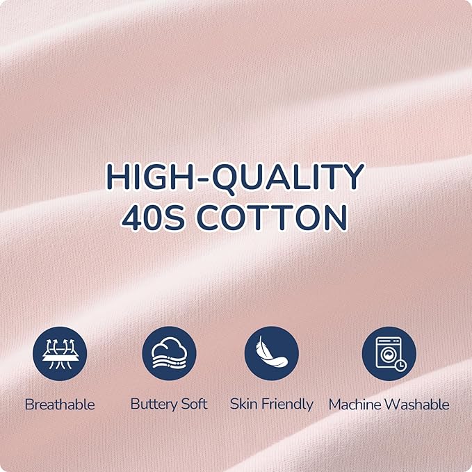 usbettas 1.0 Tog 2.5 Tog Baby Sleep Sack, 100% Cotton Baby Sleeping Bag 3-24M, 2-Way Zipper Baby Wearable Blanket