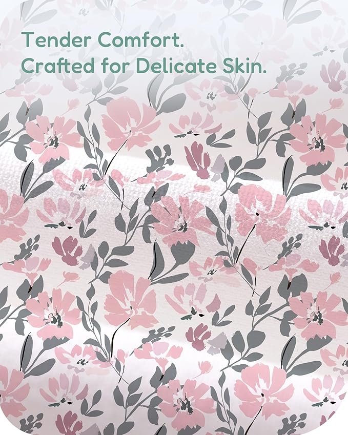 Pack and Play Sheets Fitted, Soft and Breathable Flower&Pink Checkered, Neutral Pack N Play Mattress Sheets, Hypoallergenic, Cozy and Safe, 2 Pack