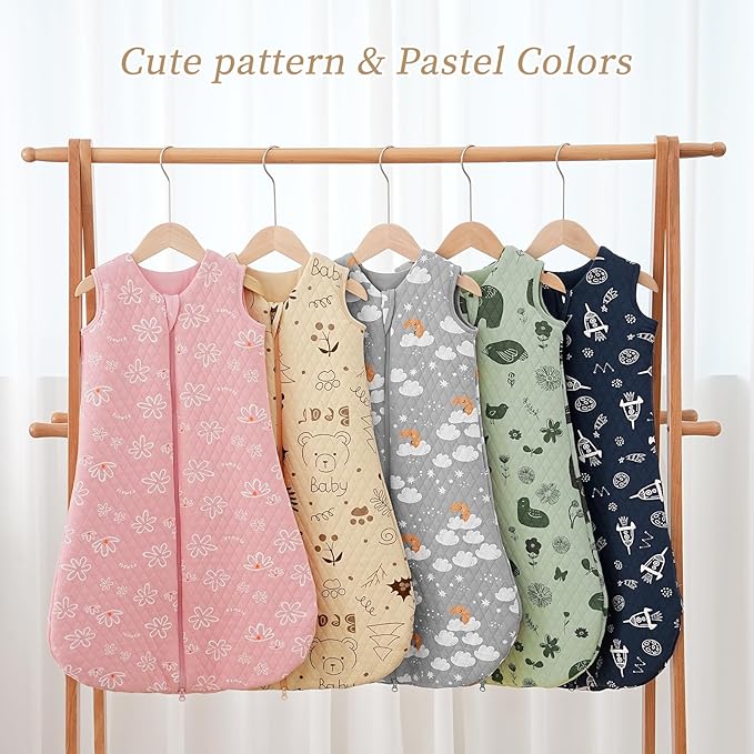 Looxii Baby Sleep Sack 6-12 Months 2.5 TOG Baby Wearable Blanket, Cotton Quilted Infant Toddler Sleeping Bag 2-Way Zipper Warm Toddler Sleep Sack for Winter