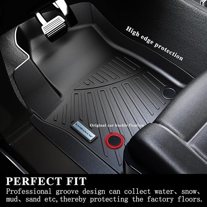 All-New 2025 SANBAN-AXE Floor Mats for 2025 Ford Expedition MAX - 8 Seat, TPE All Weather Protection 2 Rows Car Floor Liners - Only Fit 8 Seats(2 Row Bench Seat), Fit Expedition MAX