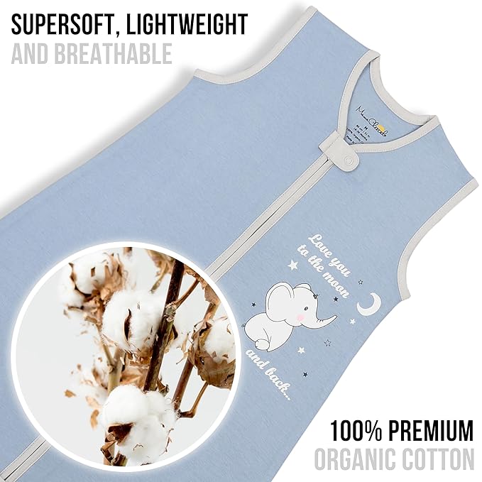 Mama Cheetah Toddler Sleep Sack with Feet 4T-5T, 1.0 TOG Organic Cotton Baby Wearable Blankets with Legs, Baby Sleeping Bag for Walkers, Early Walker X-Large