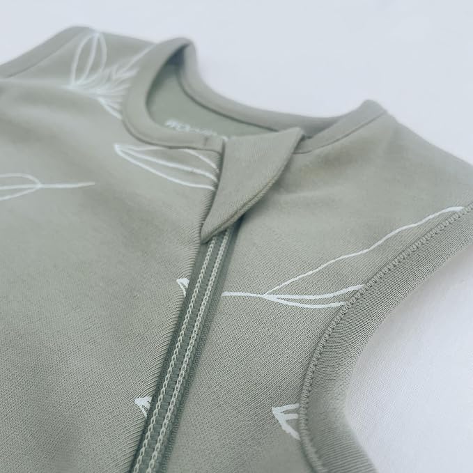 Woolino Merino Wool and Organic Cotton Baby Sleeping Bag - 4 Season Classic Sleep Sack - Two-Way Zipper Sleeping Bag for Baby and Toddler - 18-36 Months - Sage