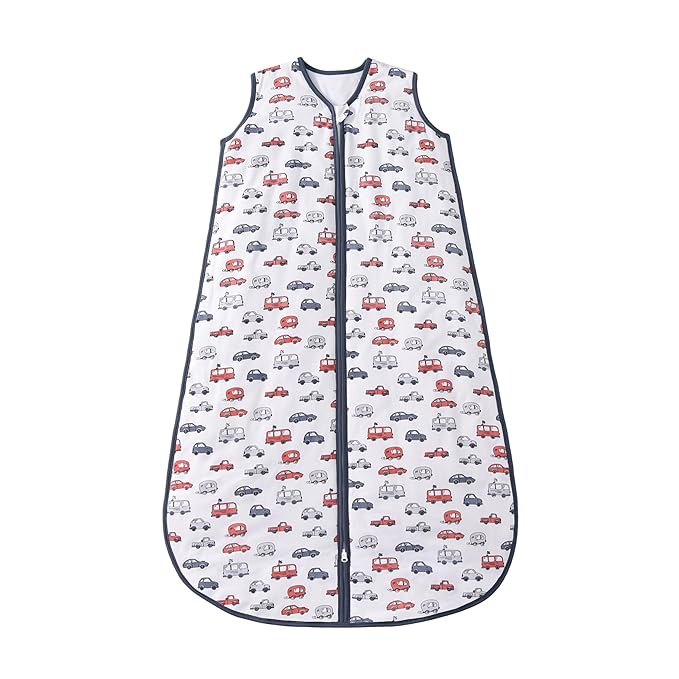 TADO MUSLIN Baby Sleep Sack 2-4 T 95% Rayon from Bamboo 5% Spandex Boys & Girls Wearable Blanket 1.0 TOG Toddler Sleeping Sack 2- Way Zipper X-Large Car Truck