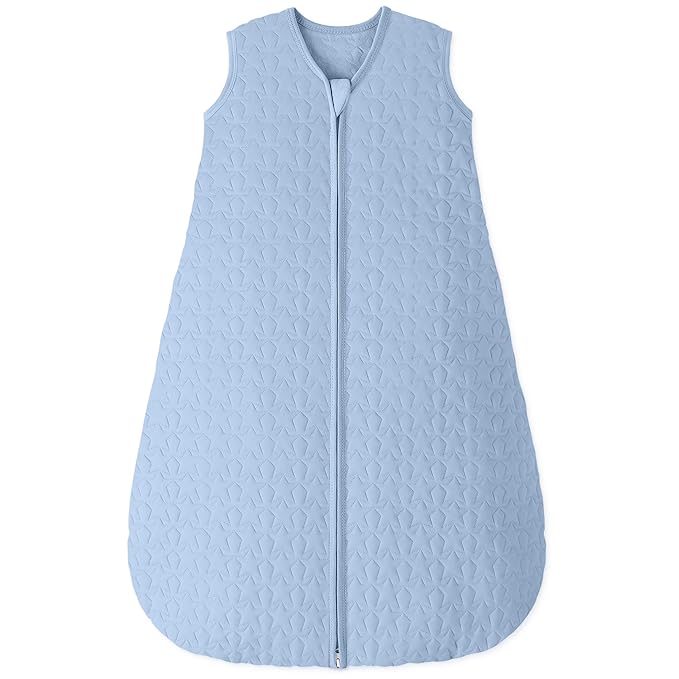 Unnivoll Baby Sleep Sack 18-24 Months 1.0 Tog Baby Wearable Blanket Cotton Sleeping Sack Quilted Baby Sleep Bag with 2-Way Zipper for Toddler Infant Blue